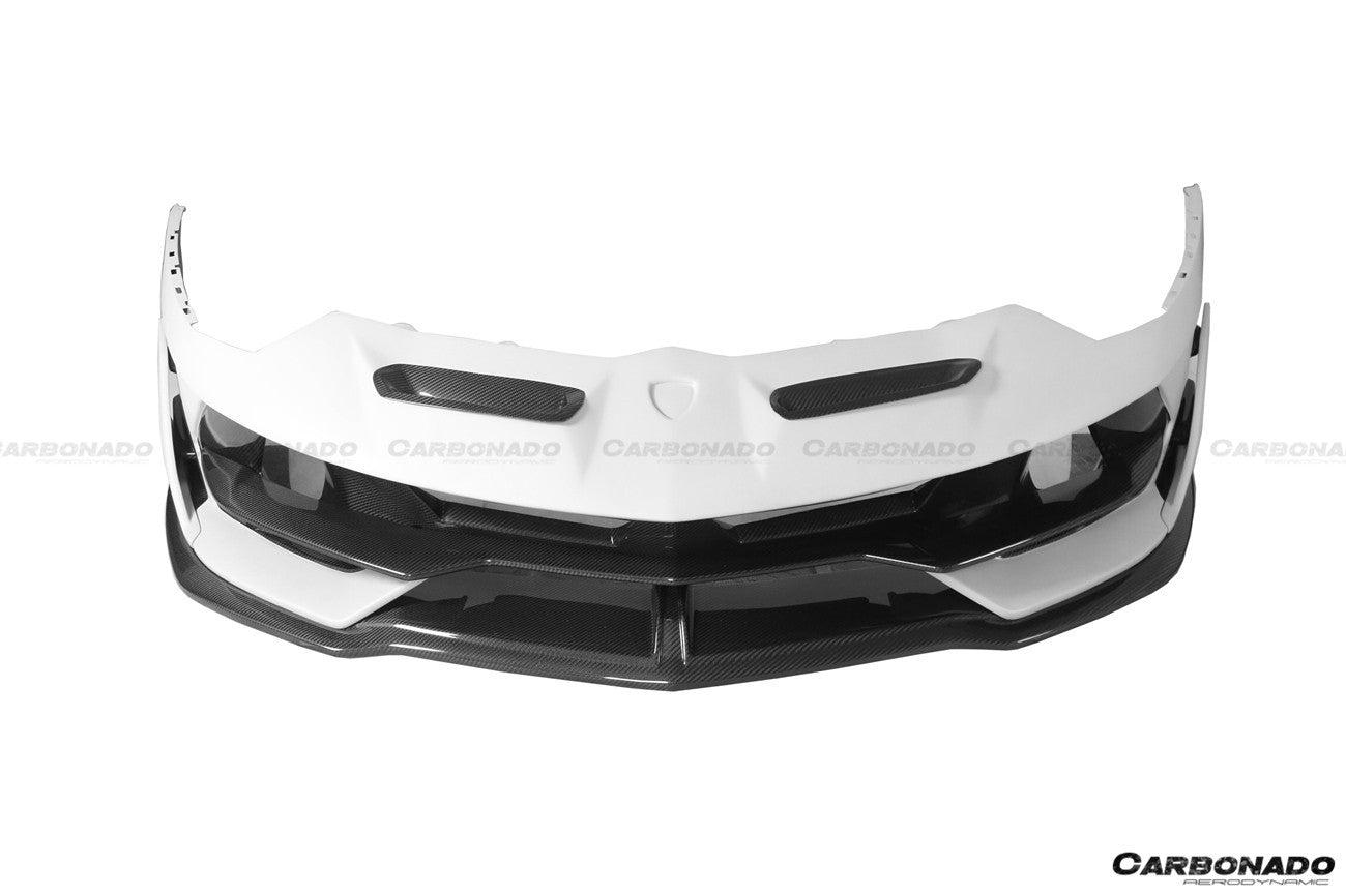 2011-2021 Lamborghini Aventador LP700 LP740 LP750 Coupe/Roadster SVJ Style Part Dry Carbon Fiber Front Bumper - Carbonado
