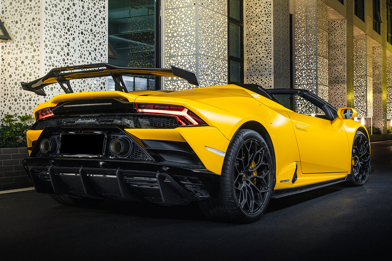2015-2025 Lamborghini Huracan LP610 & LP580 & EVO & Tecnica  OD Style Dry Carbon Trunk Spoiler Wing With Base