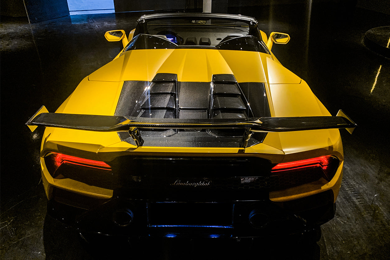 2015-2025 Lamborghini Huracan LP610 & LP580 & EVO & Tecnica  OD Style Dry Carbon Trunk Spoiler Wing With Base