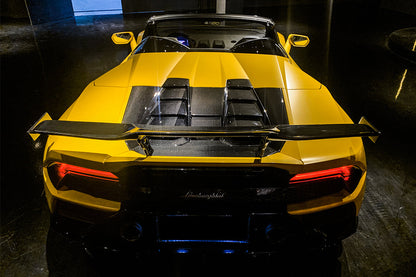 2015-2025 Lamborghini Huracan LP610 & LP580 & EVO & Tecnica  OD Style Dry Carbon Trunk Spoiler Wing With Base