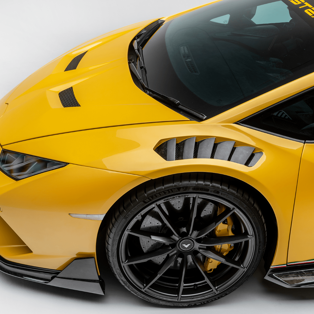 Lamborghini Huracan Performante Vicenza Edizione Aero Front Fenders w/Integrated Vents and Splash Shields (Carbon Matrix)