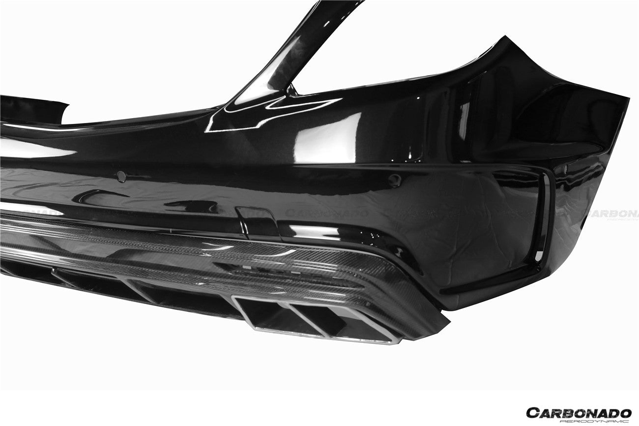 2017-2020 Mercedes Benz S63 W222 Sedan MSY Style Rear Bumper w/ Exhaust Tips - Carbonado