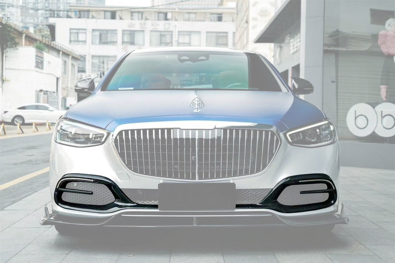 2021-UP Mercedes Benz S Maybach W223 4Matic Sedan MSY Style Dry Carbon Fiber Front Bumper Air Vents - Carbonado