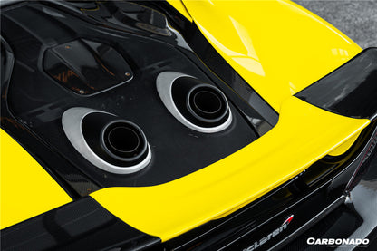 2015-2020 McLaren 600LT-Style Part Carbon Fiber Rear Bumper with Diffuser and Trunk Spoiler and Engine Trunk and Exhaust | Fits 540C, 570S, 570GT