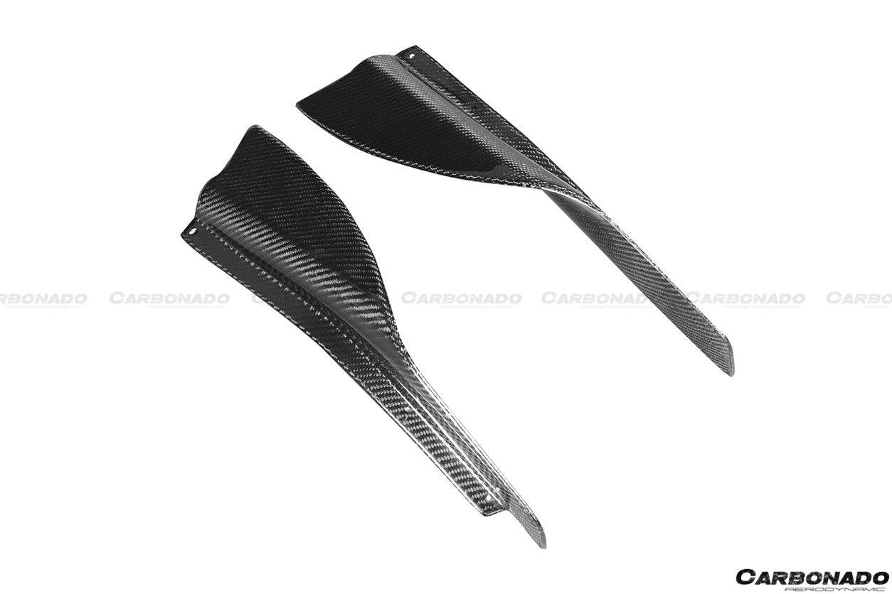 2012-2016 Nissan GTR R35 DBA Mines Style Carbon Fiber Front Canards - Carbonado