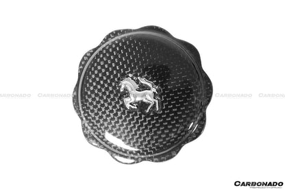 2010-2023 Ferrari (ALL MODELS) Dry Carbon Fiber Oil Cap Cover - Carbonado Aero