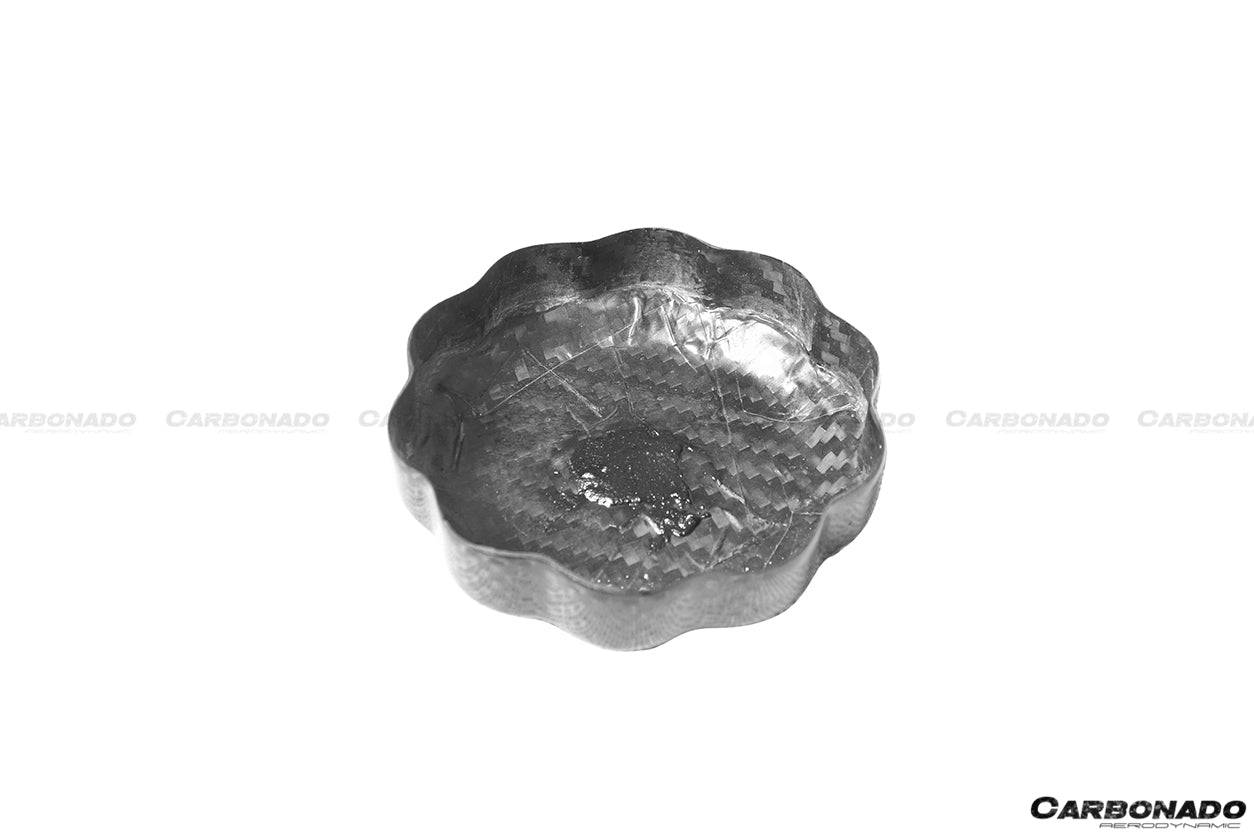 2010-2023 Ferrari (ALL MODELS) Dry Carbon Fiber Oil Cap Cover - Carbonado Aero
