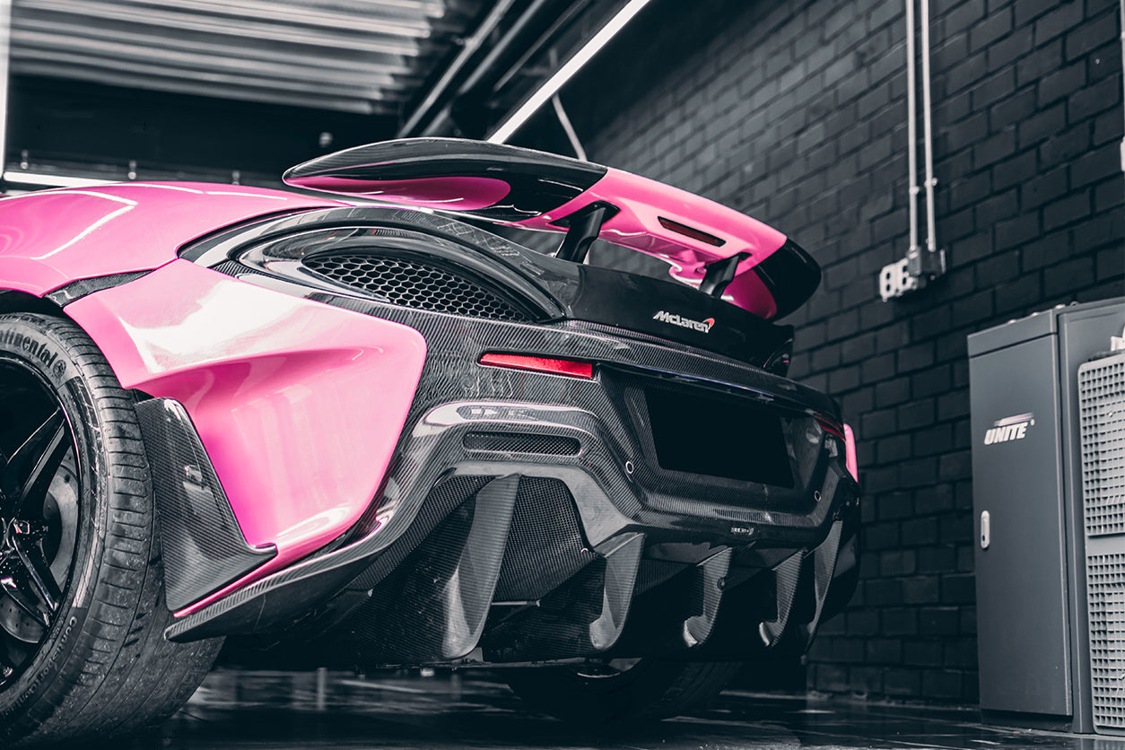 2015-2020 McLaren 540C & 570S & 570GT 600LT-Style Partial Carbon Fiber Rear Bumper with Diffuser  and Trunk Spoiler and Engine Trunk and Exhaust - DarwinPRO Aerodynamics