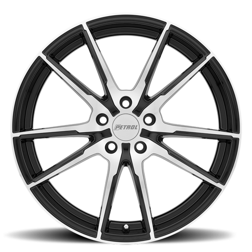 Petrol Wheels P0A GBM 17x8 +40 5x114.3mm 76.1mm Gloss Black Machined Cut Face