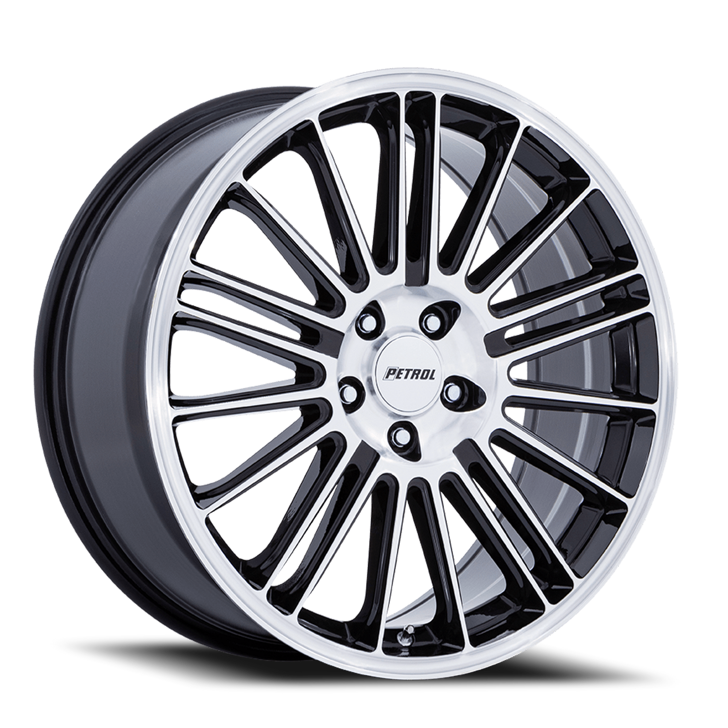 Petrol Wheels P1D GBM 18x8 +35 5x120mm 74.1mm Gloss Black Machined Face