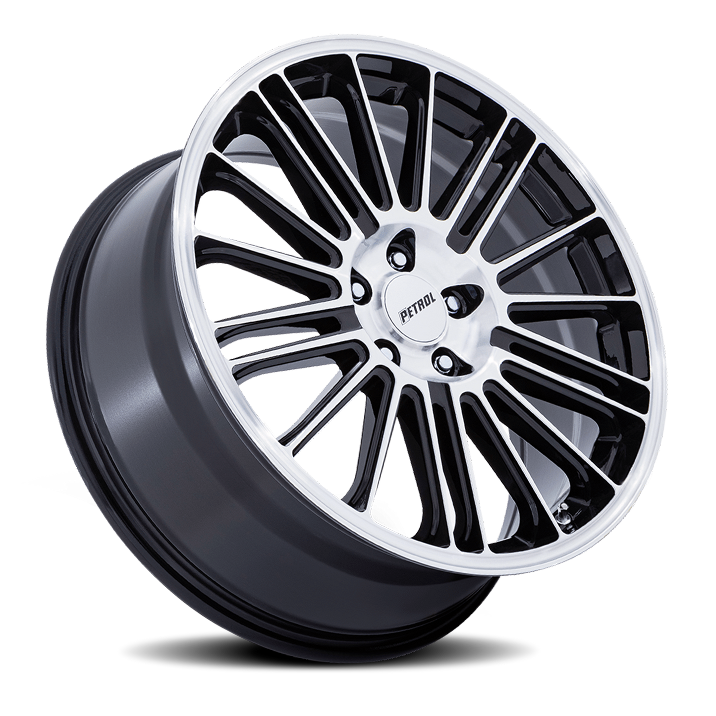 Petrol Wheels P1D GBM 18x8 +35 5x120mm 74.1mm Gloss Black Machined Face
