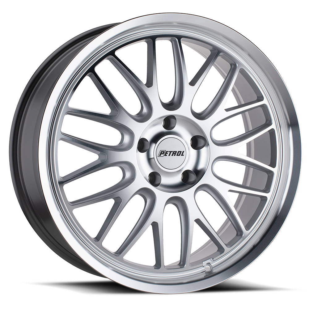 Petrol Wheels P4C SL 17x8 +40 5x110mm 72.1mm Silver Machined Face-Machined Lip