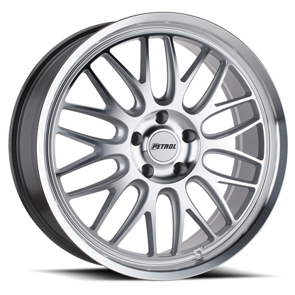 Petrol Wheels P4C SL 17x8 +40 5x110mm 72.1mm Silver Machined Face-Machined Lip