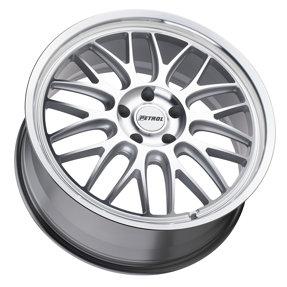 Petrol Wheels P4C SL 17x8 +40 5x110mm 72.1mm Silver Machined Face-Machined Lip