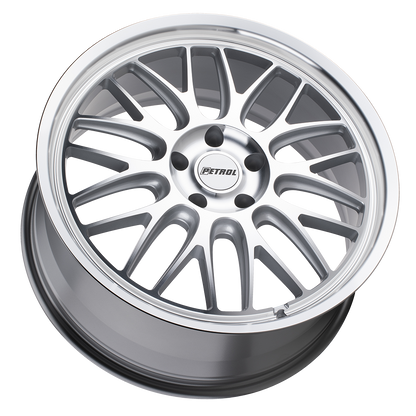 Petrol Wheels P4C SL 17x8 +40 5x110mm 72.1mm Silver Machined Face-Machined Lip