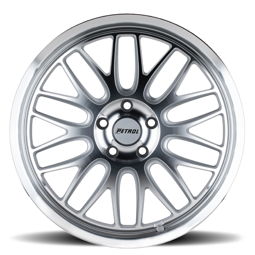 Petrol Wheels P4C SL 17x8 +40 5x110mm 72.1mm Silver Machined Face-Machined Lip