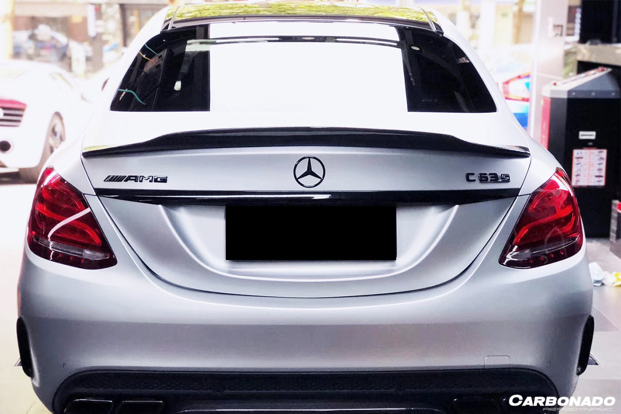 2015-2021 Mercedes Benz C-Class W205 Sedan PS Style Trunk Spoiler - Carbonado