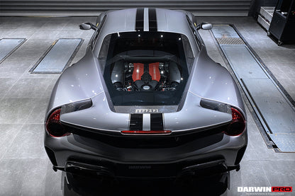 2015-2020 Ferrari 488 GTB Pista Style Rear Bumper & Wing - DarwinPRO Aerodynamics