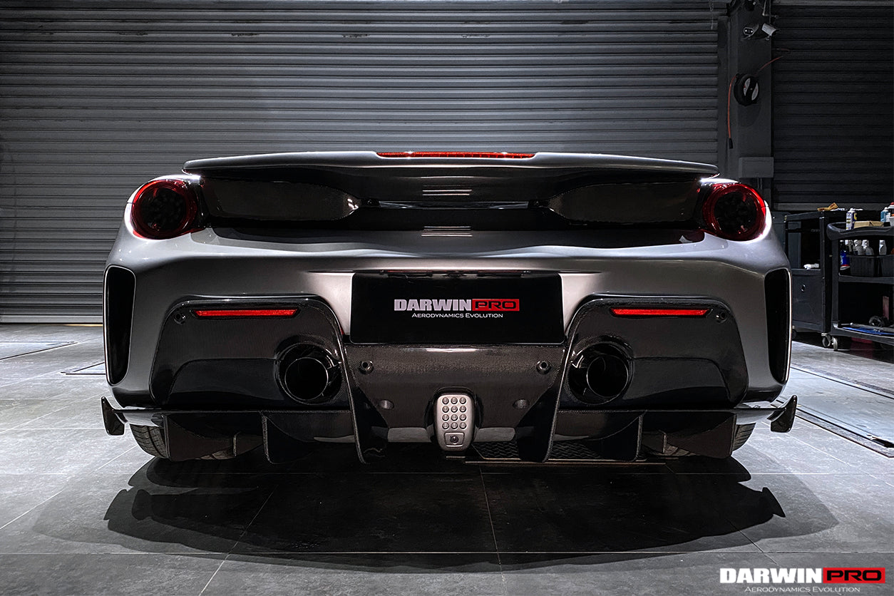 2015-2020 Ferrari 488 GTB Pista Style Rear Bumper & Wing - DarwinPRO Aerodynamics
