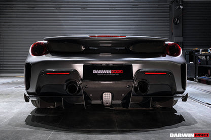 2015-2020 Ferrari 488 GTB Pista Style Rear Bumper & Wing - DarwinPRO Aerodynamics