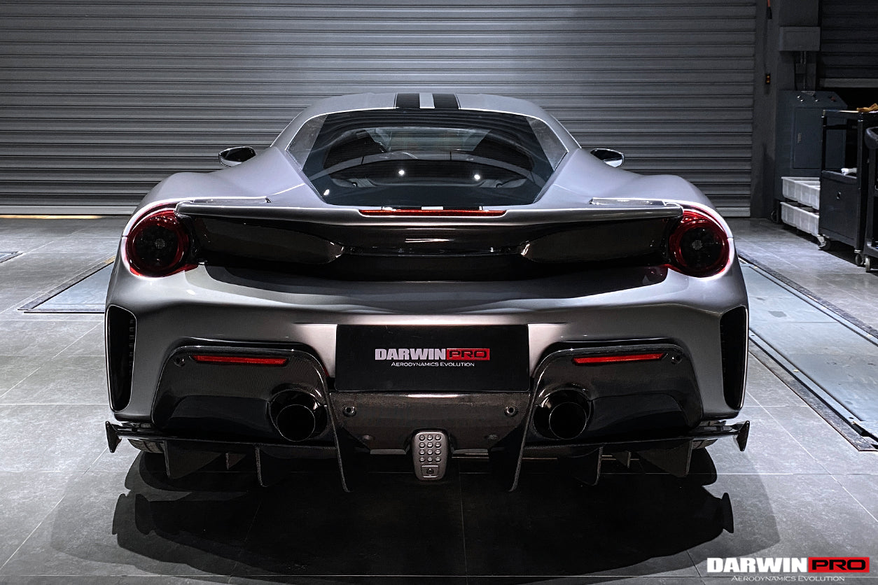 2015-2020 Ferrari 488 GTB Pista Style Rear Bumper & Wing - DarwinPRO Aerodynamics