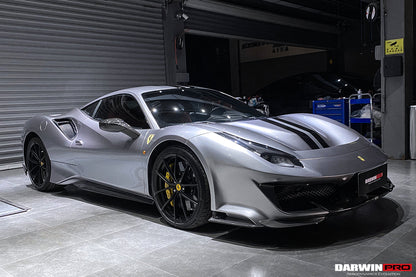 2015-2020 Ferrari 488 GTB/Spyder Pista Style Front Bumper Set W/Hood - DarwinPRO Aerodynamics