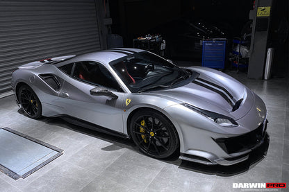 2015-2020 Ferrari 488 GTB/Spyder Pista Style Front Bumper Set W/Hood - DarwinPRO Aerodynamics