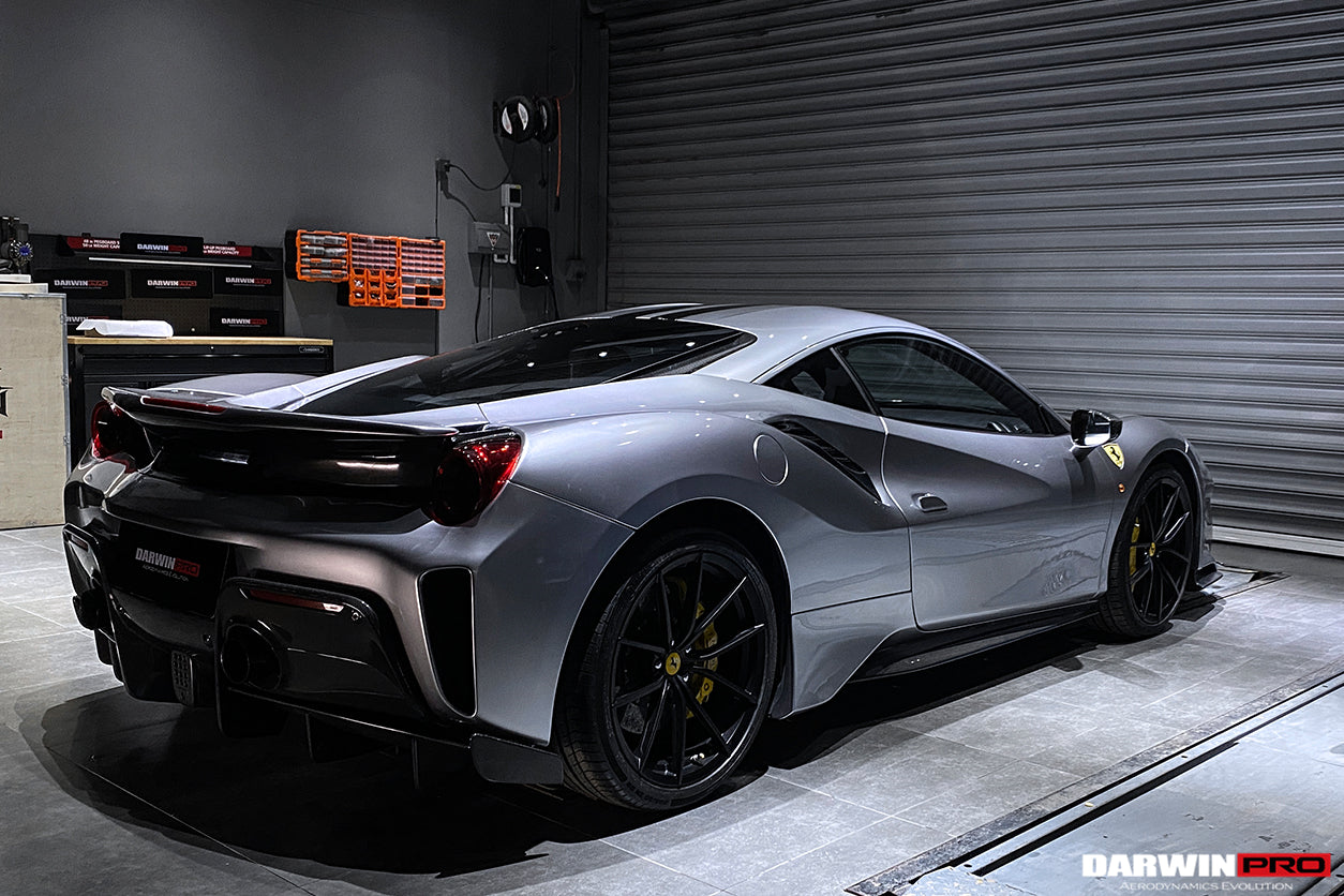 2015-2020 Ferrari 488 GTB Pista Style Rear Bumper & Wing - DarwinPRO Aerodynamics