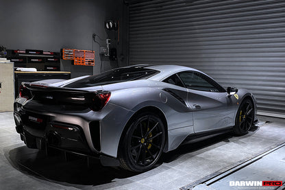 2015-2020 Ferrari 488 GTB Pista Style Rear Bumper & Wing - DarwinPRO Aerodynamics