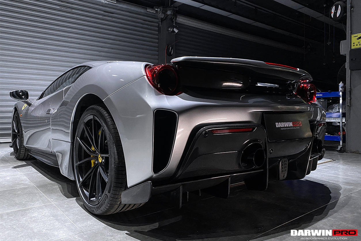 2015-2020 Ferrari 488 GTB Pista Style Rear Bumper & Wing - DarwinPRO Aerodynamics