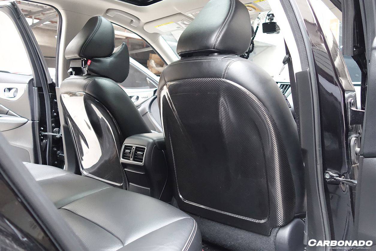 2014-2017 Infiniti Q50 Sedan OEM Style Dry Carbon Fiber Seat back Replacement - Carbonado Aero