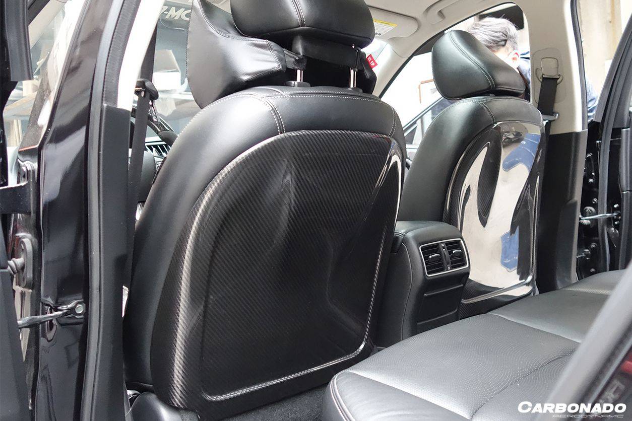 2014-2017 Infiniti Q50 Sedan OEM Style Dry Carbon Fiber Seat back Replacement - Carbonado Aero