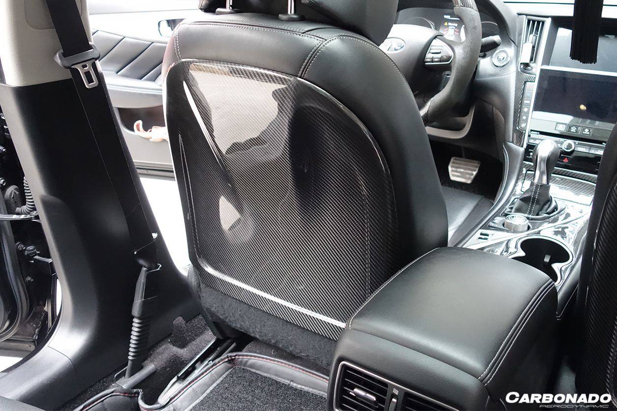 2014-2017 Infiniti Q50 Sedan OEM Style Dry Carbon Fiber Seat back Replacement - Carbonado Aero