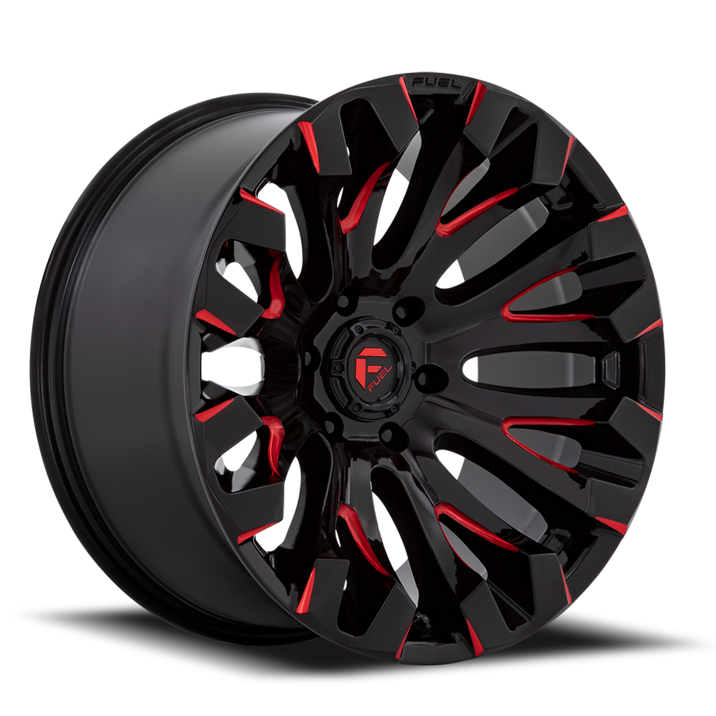Fuel Off-Road Quake D829 20x10 -18 5x127mm 71.5mm Gloss Black Milled Red