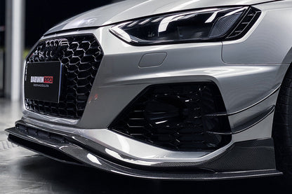 2020-2022 Audi RS4 B9.5 BKSS Style Carbon Fiber Front Bumper Canards - DarwinPRO Aerodynamics