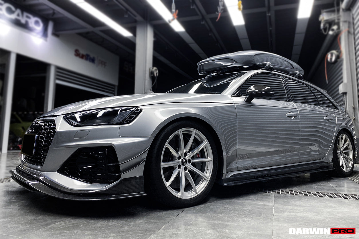 2020-2022 Audi RS4 B9.5 BKSS Style Carbon Fiber Front Bumper Canards - DarwinPRO Aerodynamics