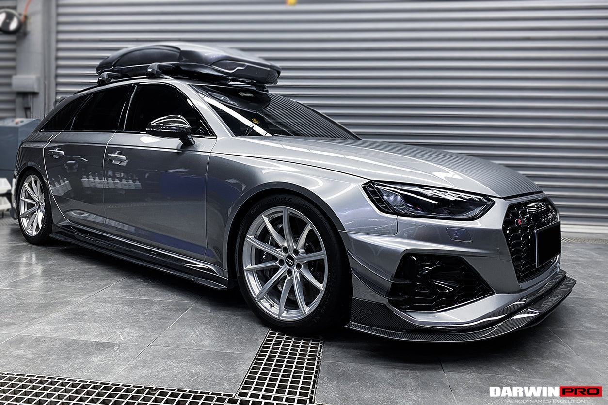 2020-2022 Audi RS4 B9.5 BKSS Style Carbon Fiber Front Bumper Canards - DarwinPRO Aerodynamics