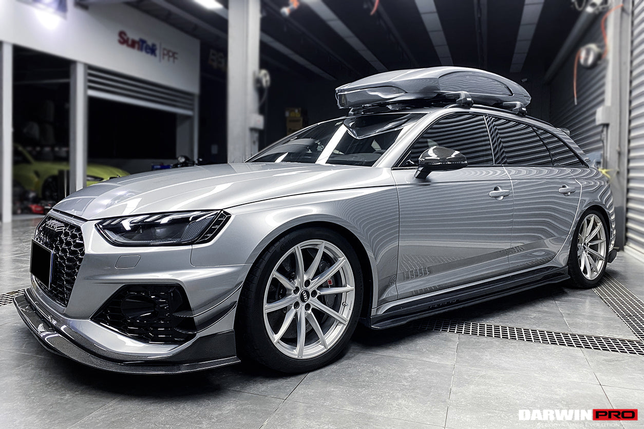2020-2022 Audi RS4 B9.5 BKSS Style Carbon Fiber Front Bumper Canards - DarwinPRO Aerodynamics