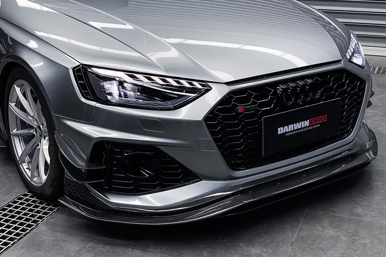 2020-2022 Audi RS4 B9.5 BKSS Style Carbon Fiber Front Bumper Canards - DarwinPRO Aerodynamics