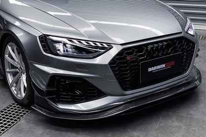 2020-2022 Audi RS4 B9.5 BKSS Style Carbon Fiber Front Bumper Canards - DarwinPRO Aerodynamics