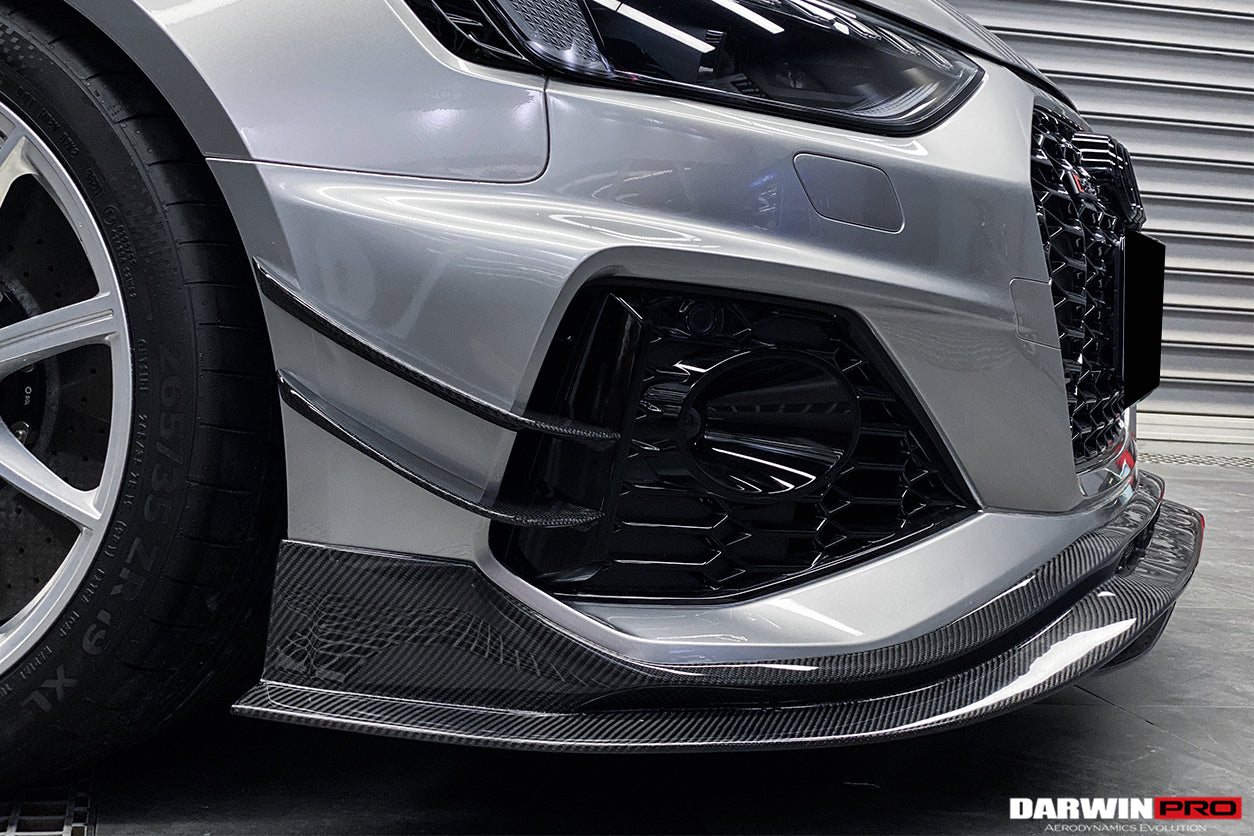 2020-2022 Audi RS4 B9.5 BKSS Style Carbon Fiber Front Bumper Canards - DarwinPRO Aerodynamics