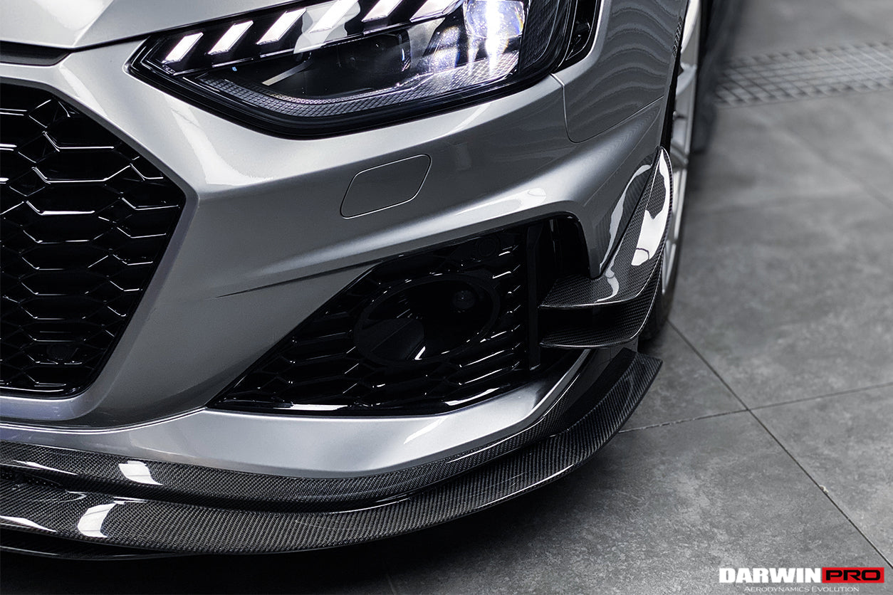 2020-2022 Audi RS4 B9.5 BKSS Style Carbon Fiber Front Bumper Canards - DarwinPRO Aerodynamics