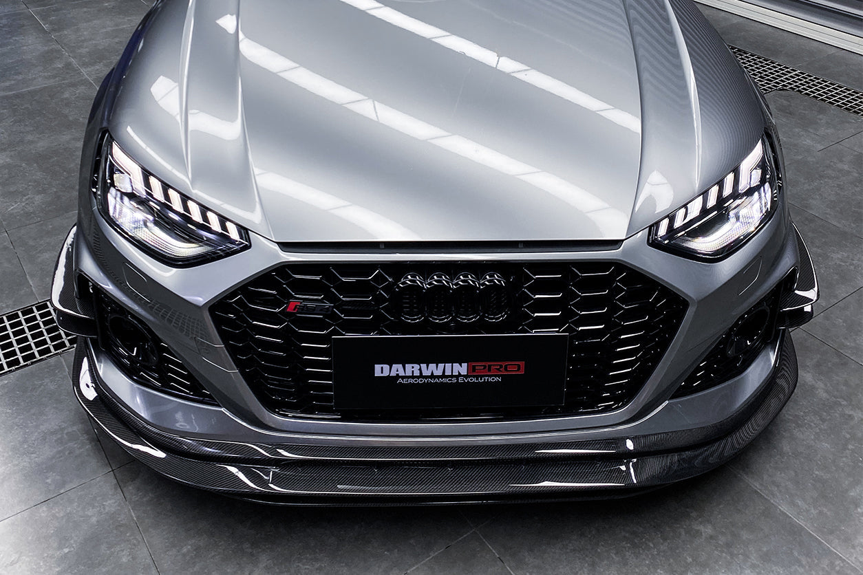2020-2022 Audi RS4 B9.5 BKSS Style Carbon Fiber Front Bumper Canards - DarwinPRO Aerodynamics