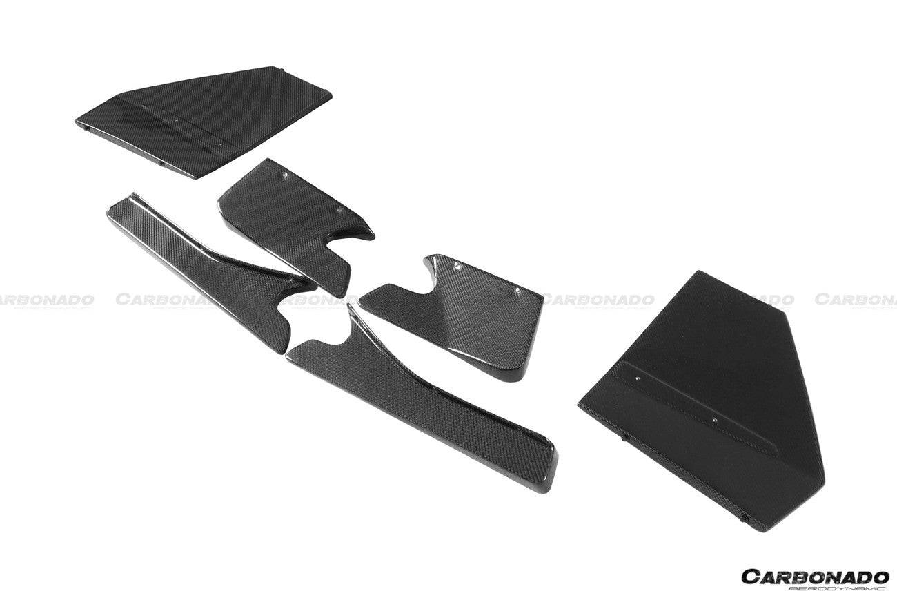 2011-2016 Lamborghini Aventador LP700 Coupe & Roadster L Style Carbon Fiber Rear Diffuser Under Canards - Carbonado