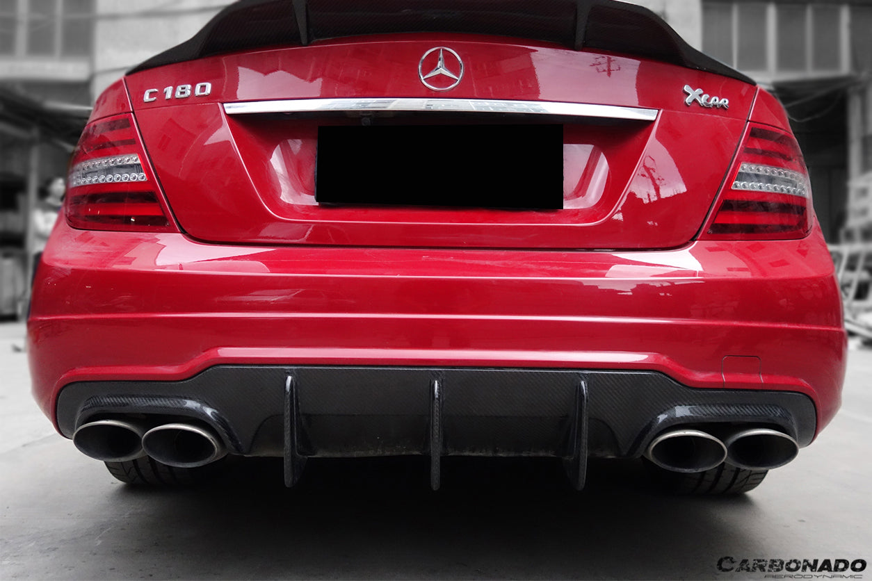 2012-2014 Mercedes Benz W204 C Class & C63 AMG Carbon Fiber Rear Lip Diffuser - Carbonado