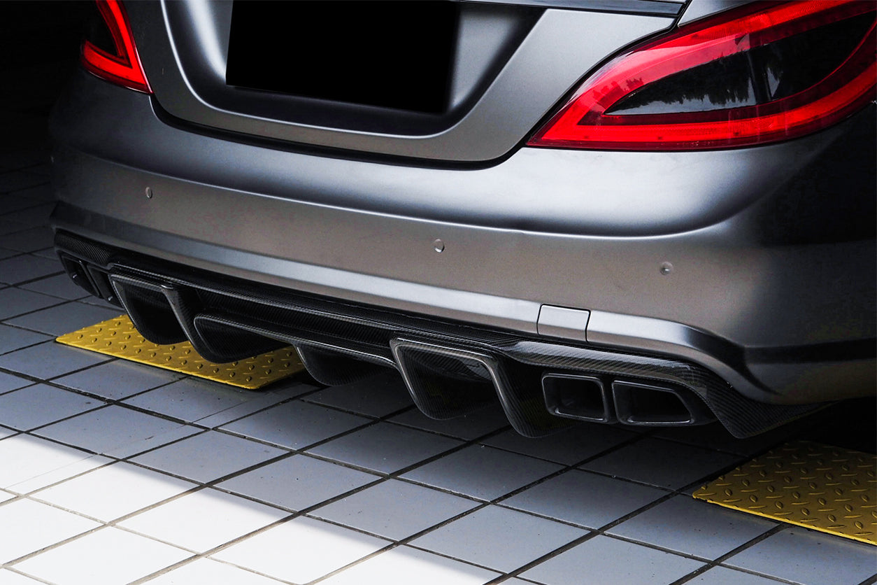 2011-2015 Mercedes Benz CLS400 CLS500 CLS63 AMG W218 RT Style Rear Diffuser - Carbonado