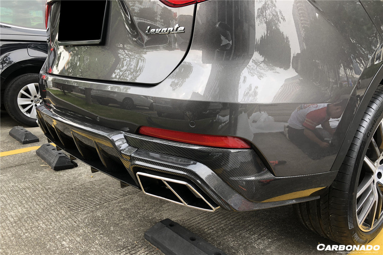 2017-2022 Maserati Levante Modena/GT OD Style Rear Diffuser Lip (NO Exhaust Tips) - Carbonado