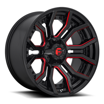 Fuel Off-Road Rage D712 20x9 +1 6x135/6x139.7mm 106.1mm Gloss Black Red Tinted Clear