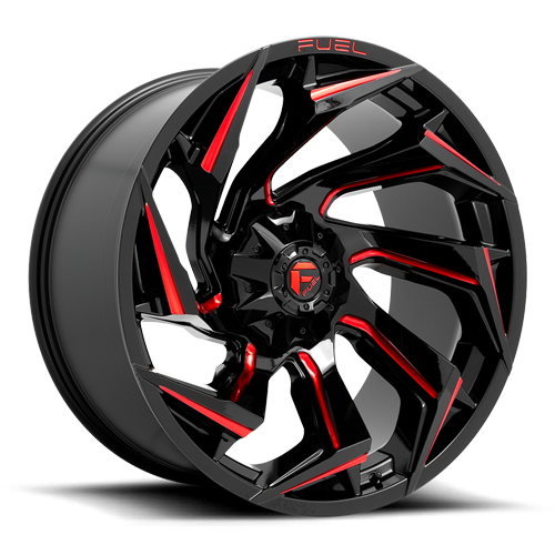 Fuel Off-Road Reaction D755 18x9 +1 8x170mm 125.1mm Gloss Black Milled-Red Tint