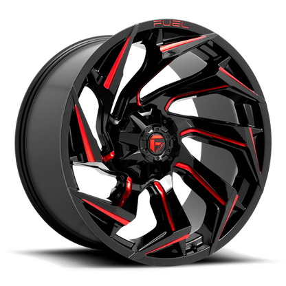 Fuel Off-Road Reaction D755 18x9 +1 8x170mm 125.1mm Gloss Black Milled-Red Tint